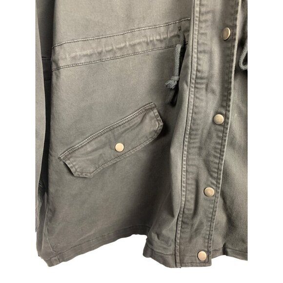 Lucky Brand XL Gray Hooded Jacket With Snap Closures & Pockets - Picture 4 of 6